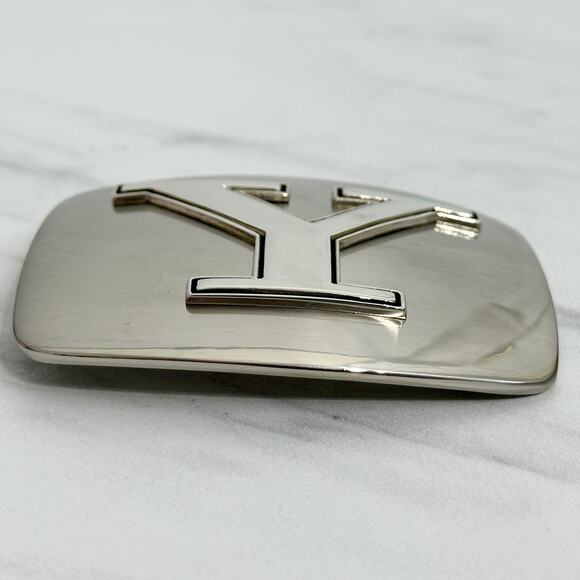 Y Letter Initial Monogram Silver Tone Belt Buckle ✨ - Picture 11 of 14